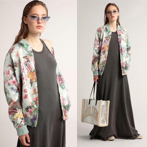 NWOT Golden Goose Journey Erica Miami Sequin Bomber Jacket Size 40/US 4 - Picture 3 of 10